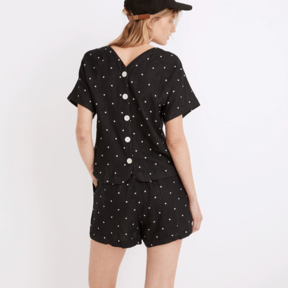 Madewell Lightspun Button-Back Shorts SET in Square Spot - Medium